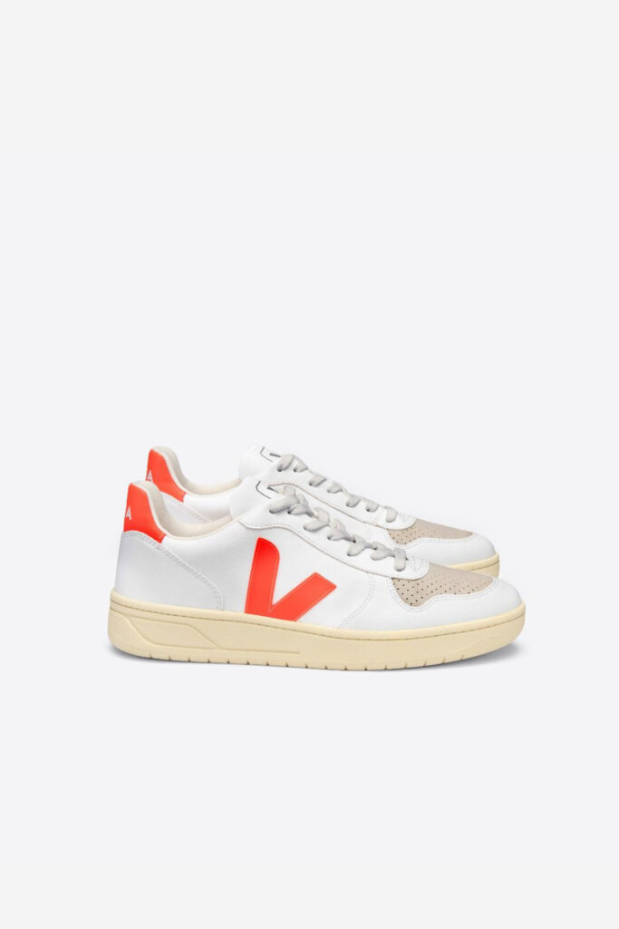 SNEAKER VX0703152A V-10 WHITE_ORANGE-FLUO