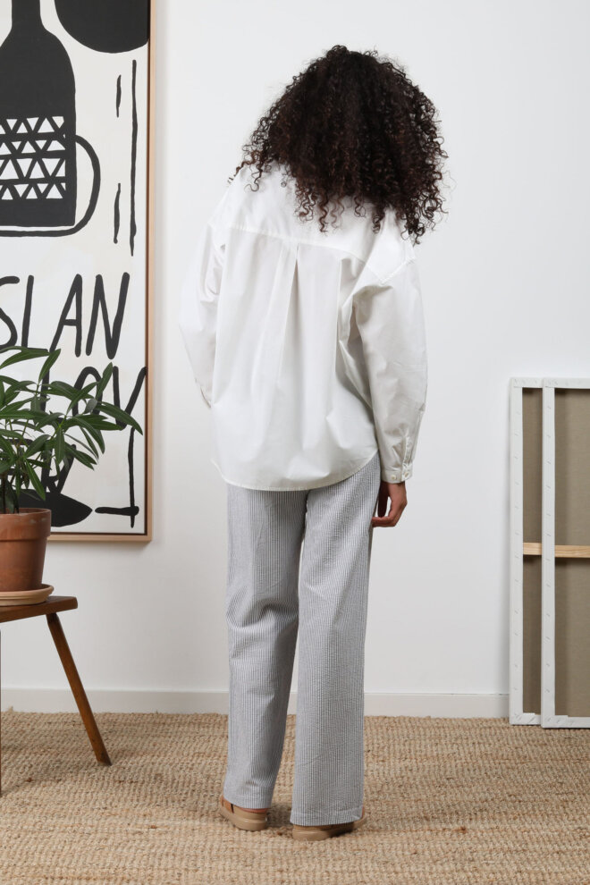 BLUSE FRIEDA SEERSUCKER NAVY BLUE