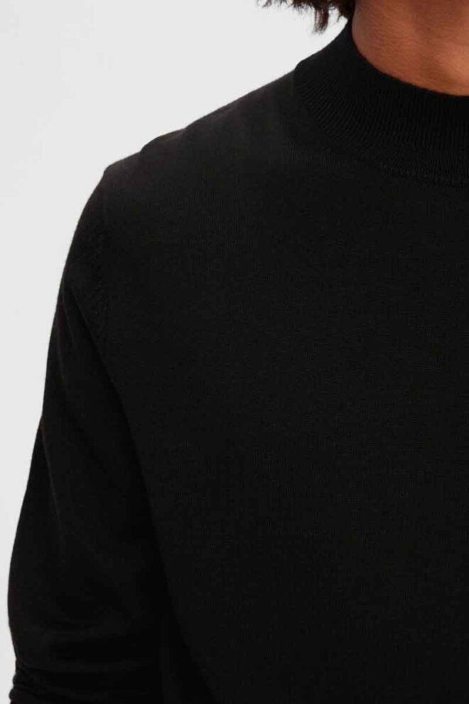 PULLOVER 16090148 SLHTOWN MOCK BLACK