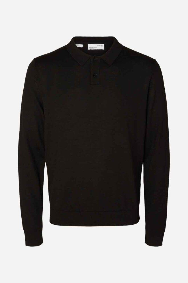 POLO 16090149 SLHTOWN MERINO BLACK