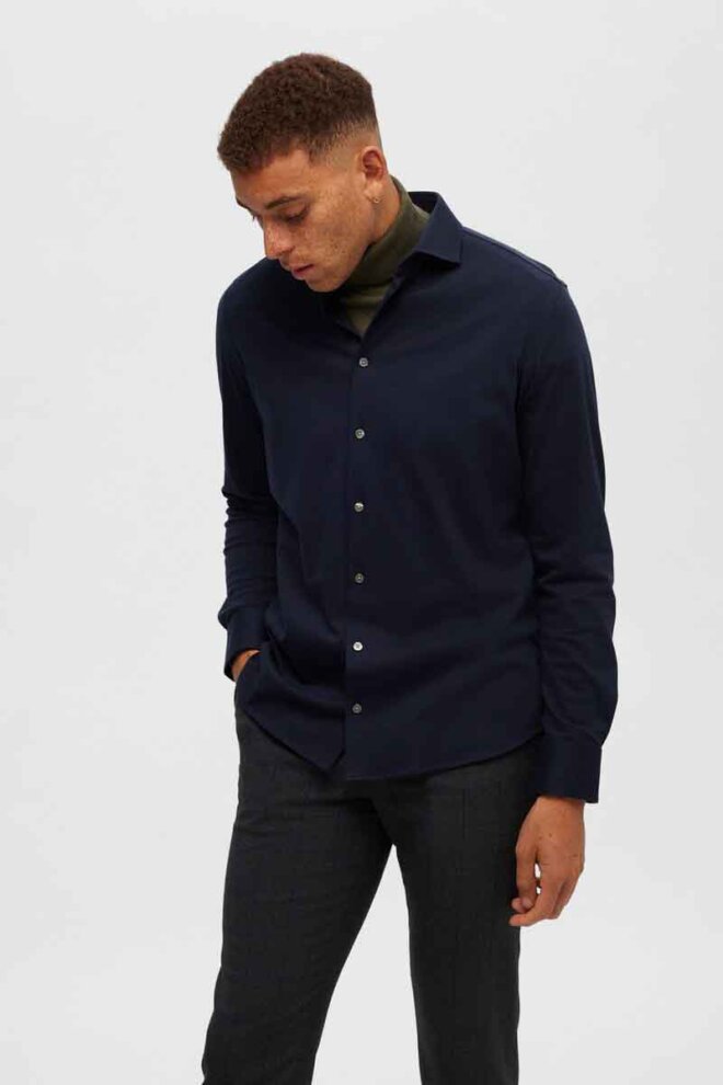 HEMD 16090208 SLHSLIMBOND DARK SAPPHIRE