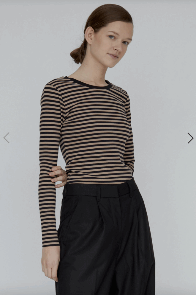 SHIRT LUDMILLA LS TEE GOTS BLACK/AMPHORA