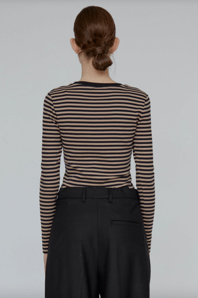 SHIRT LUDMILLA LS TEE GOTS BLACK/AMPHORA