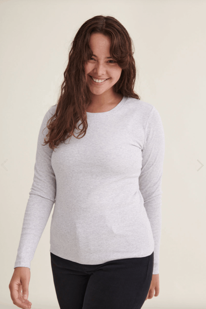 SHIRT LUDMILLA LS TEE GOTS LIGHT GREY