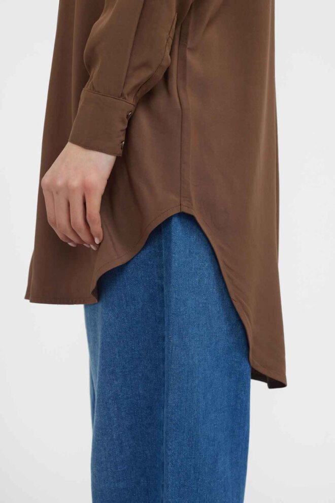 BLUSE SRFREEDOM LONG SHIRT COFFEE