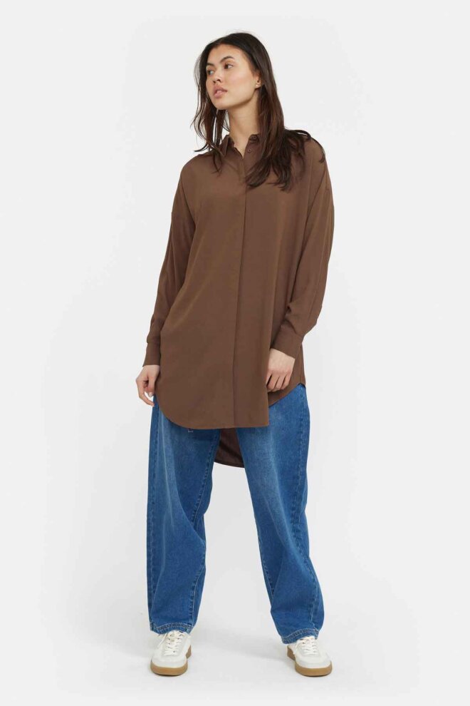 BLUSE SRFREEDOM LONG SHIRT COFFEE