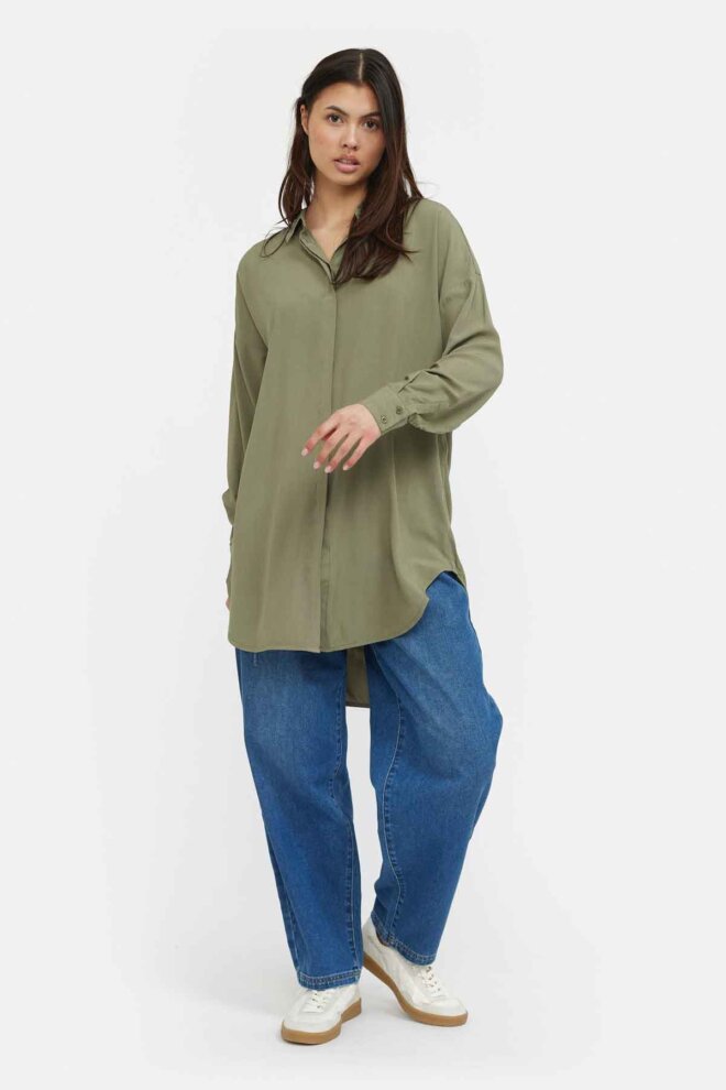 BLUSE SRFREEDOM LONG SHIRT DEEP LICHEN GR