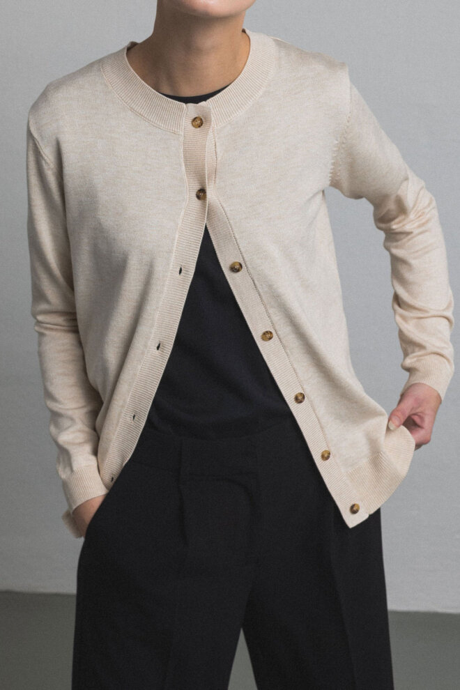 WESTE SRMARLA CARDIGAN KNIT WHITECAP GREY