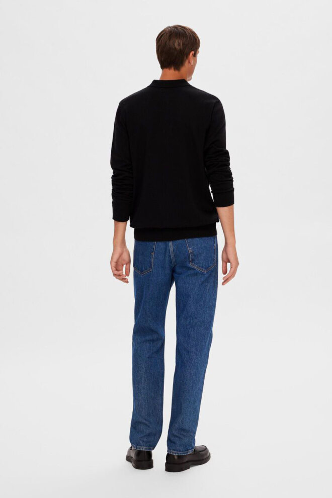 PULLOVER 16092438 SLHBERG LS POLO BLACK