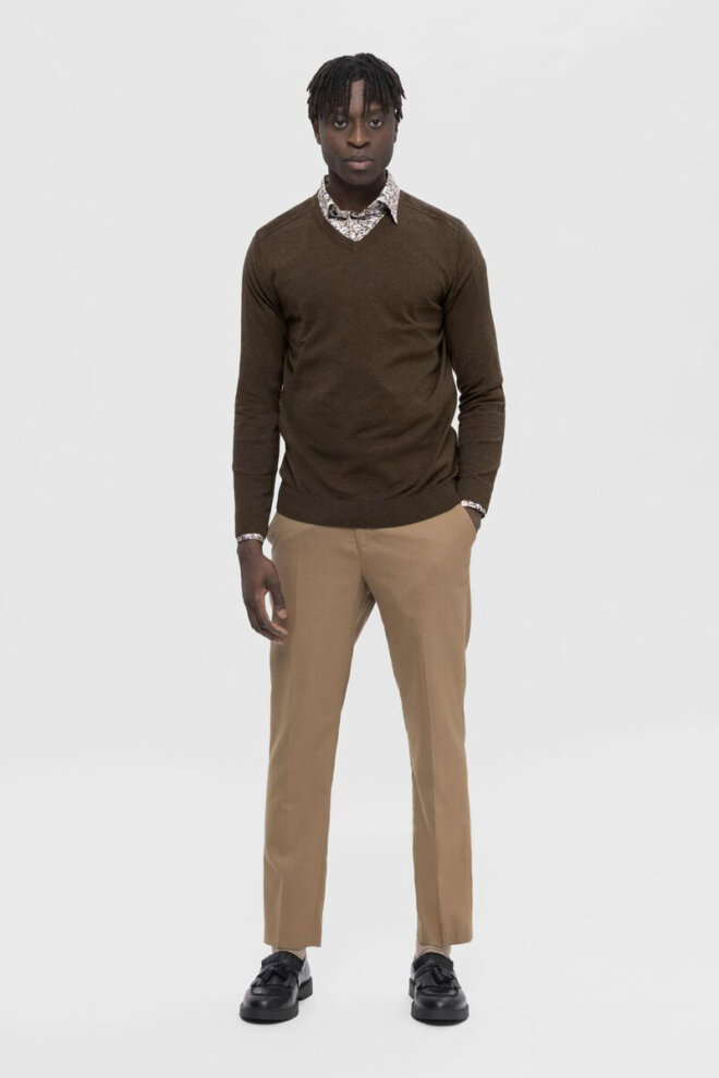 PULLOVER 16090147 SLHBERG LS V-NECK DEMITASS