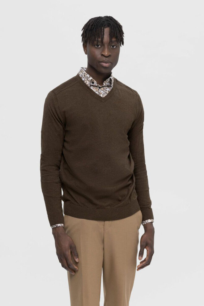 PULLOVER 16090147 SLHBERG LS V-NECK DEMITASS