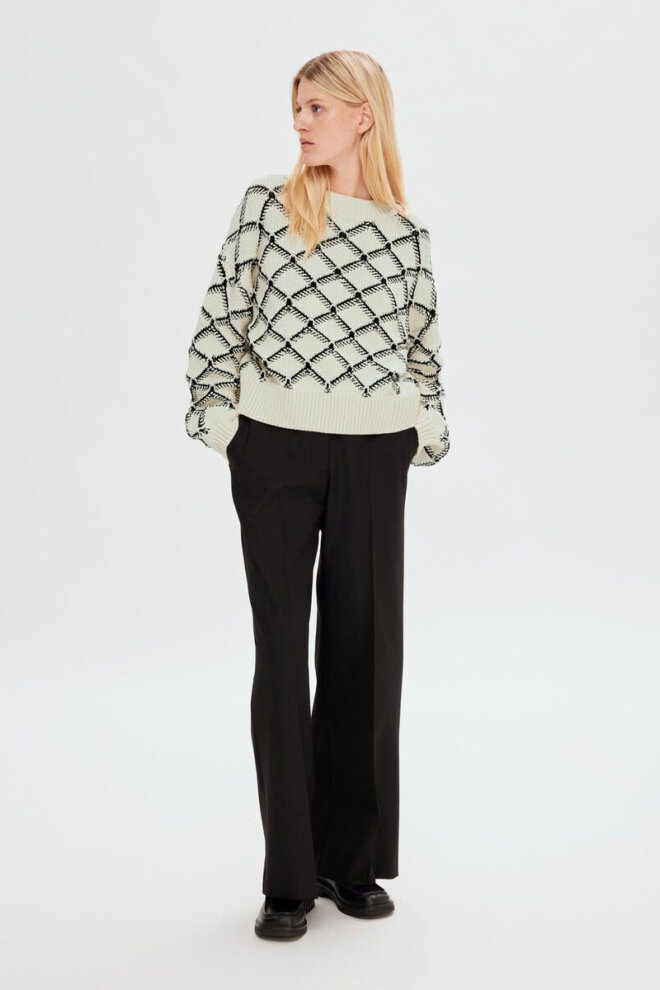 PULLOVER 16090316 SLFOLIVIA LS CROPPED BIRCH