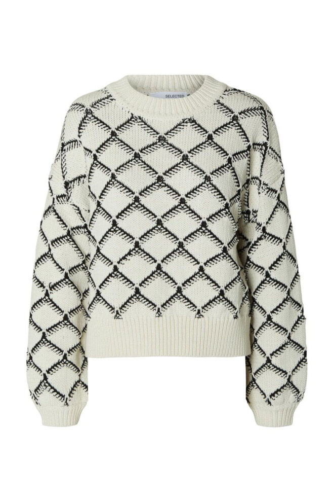 PULLOVER 16090316 SLFOLIVIA LS CROPPED BIRCH