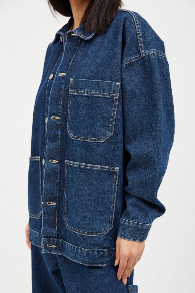 JACKE INA WORKER JACKET PEBBLE DARK RETRO