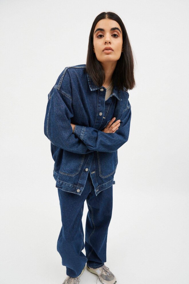 JACKE INA WORKER JACKET PEBBLE DARK RETRO