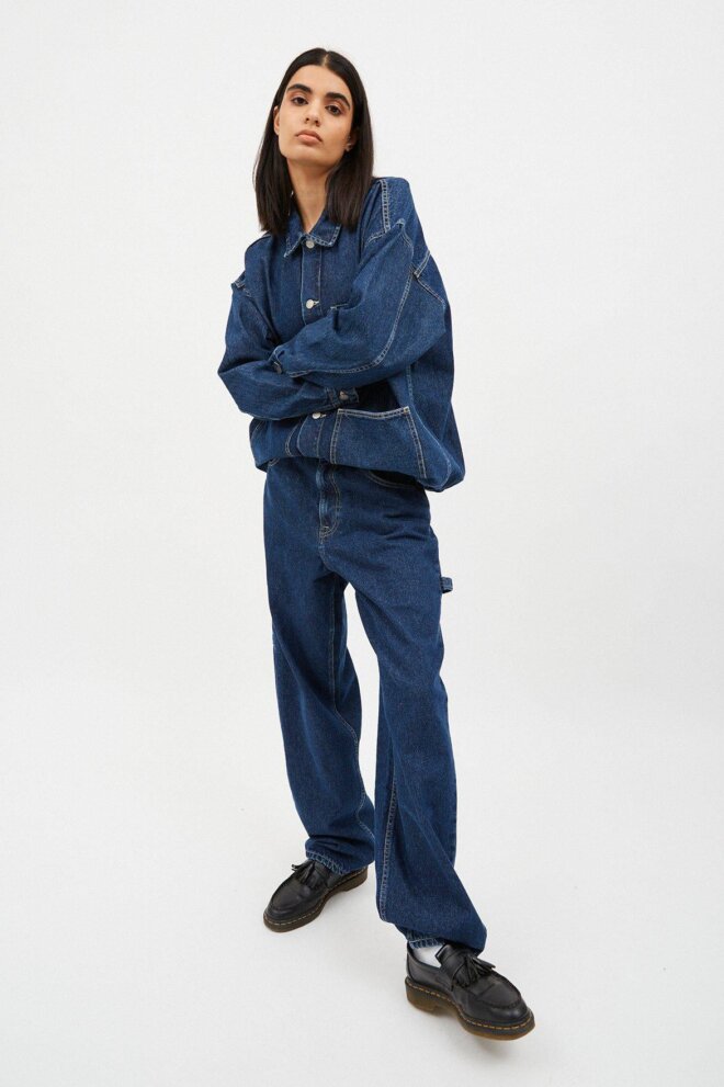 JACKE INA WORKER JACKET PEBBLE DARK RETRO