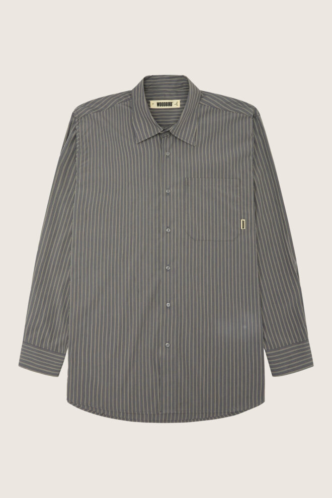 HEMD WBYUZO STRIPED SHIRT ANTRA GREY