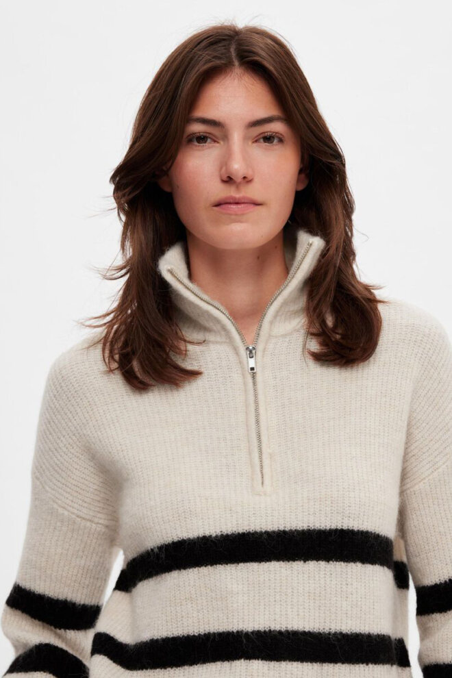 PULLOVER 16090274 SLFMALINE LS KNIT BIRCH BL