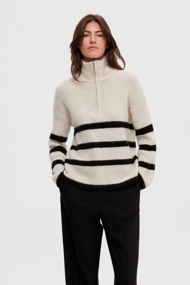 PULLOVER 16090274 SLFMALINE LS KNIT BIRCH BL