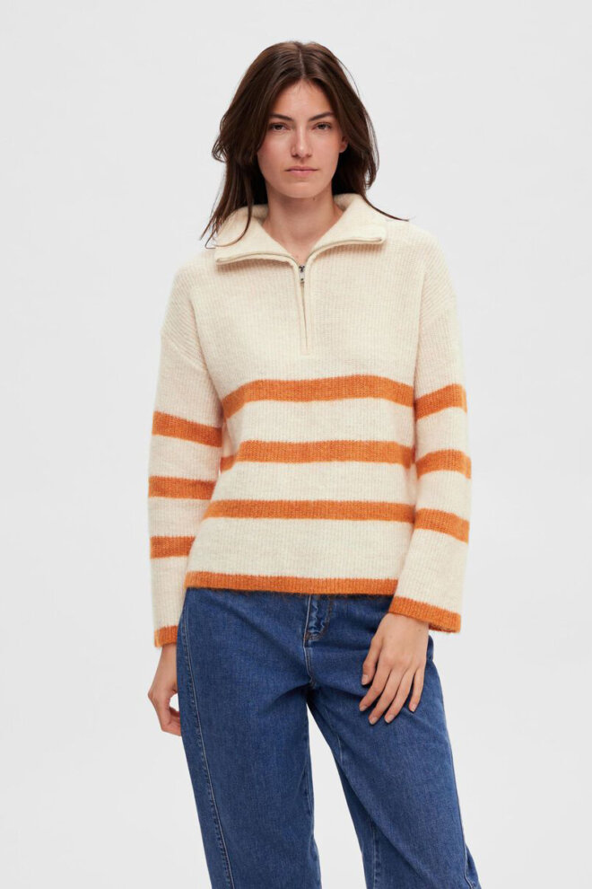 PULLOVER 16090274 SLFMALINE LS KNIT BIRCH MA