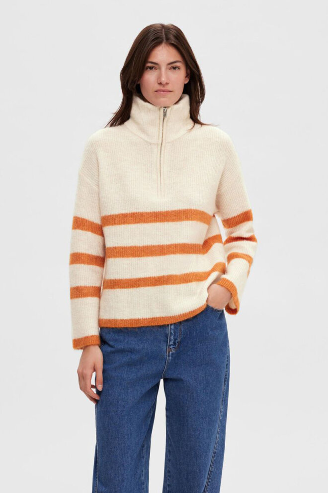 PULLOVER 16090274 SLFMALINE LS KNIT BIRCH MA