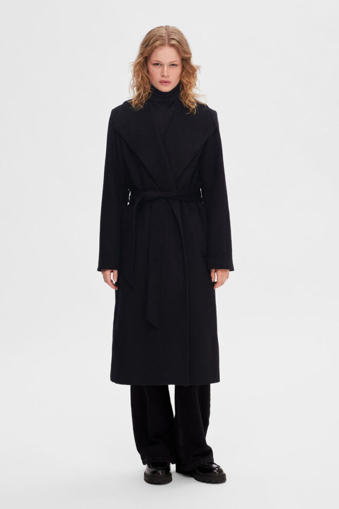 MANTEL 16090093 SLFROSA WOOL COAT BLACK