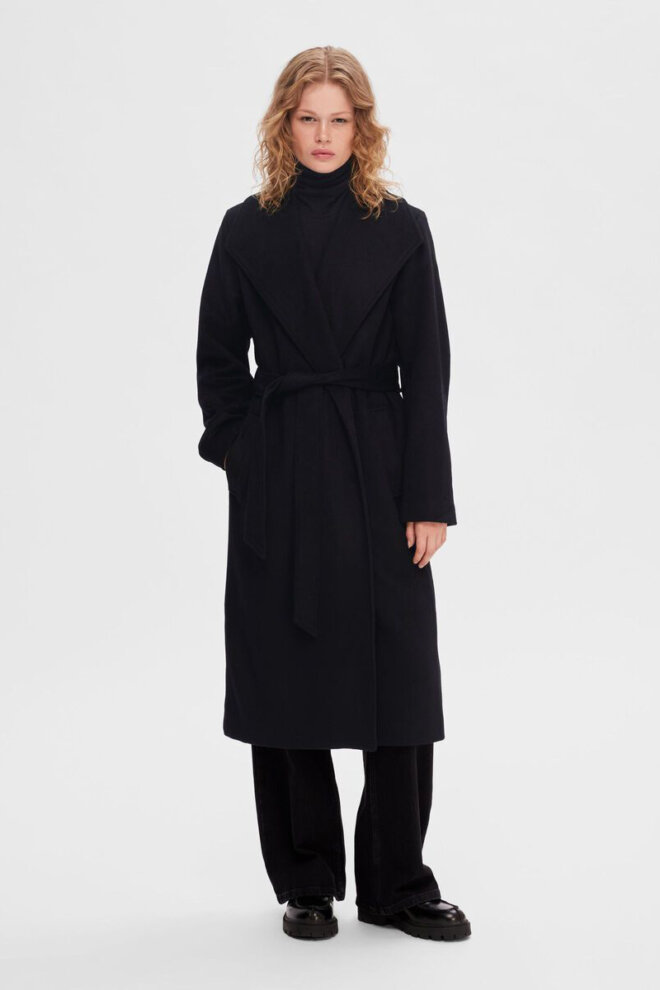 MANTEL 16090093 SLFROSA WOOL COAT BLACK