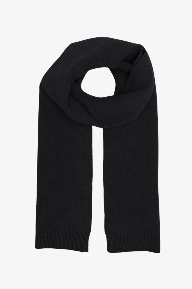 SCHAL MERINO WOOL SCARF DEEP BLACK