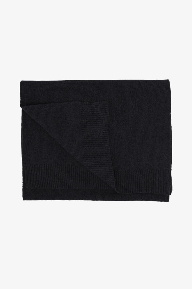 SCHAL MERINO WOOL SCARF DEEP BLACK