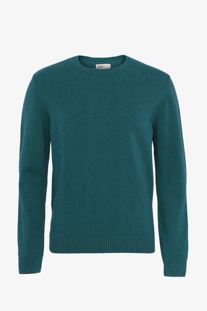 PULLOVER MERINO WOOL CREW OCEAN GREEN