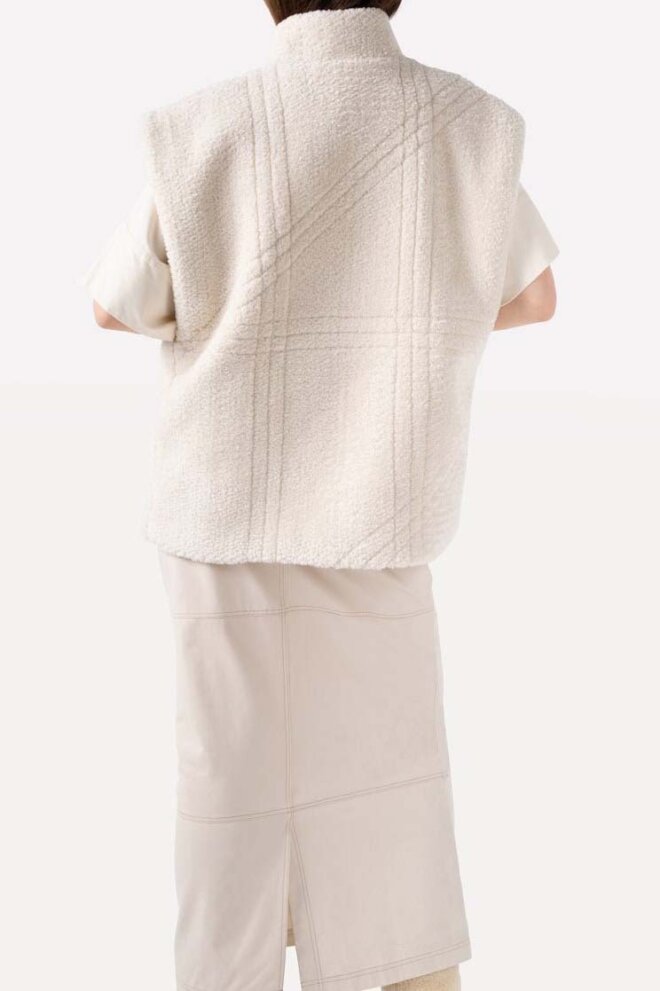 GILET UNNI VEST SHORT EGG WHITE