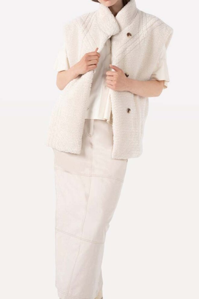 GILET UNNI VEST SHORT EGG WHITE