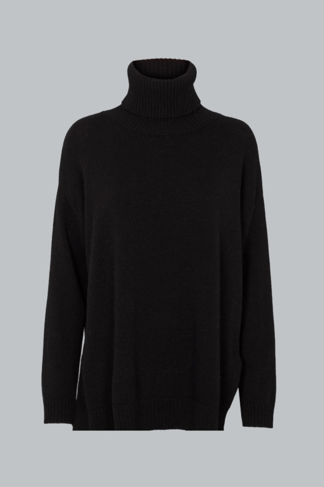 PULLOVER LINE T-NECK BLACK
