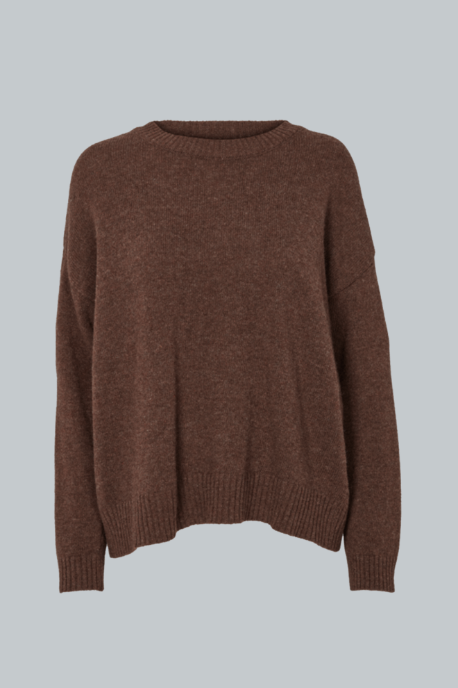PULLOVER LISE O-NECK BROWN MELANGE