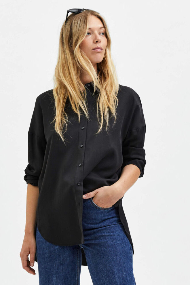 PULLOVER 16091611 SLFHANNI LS KNIT BLACK