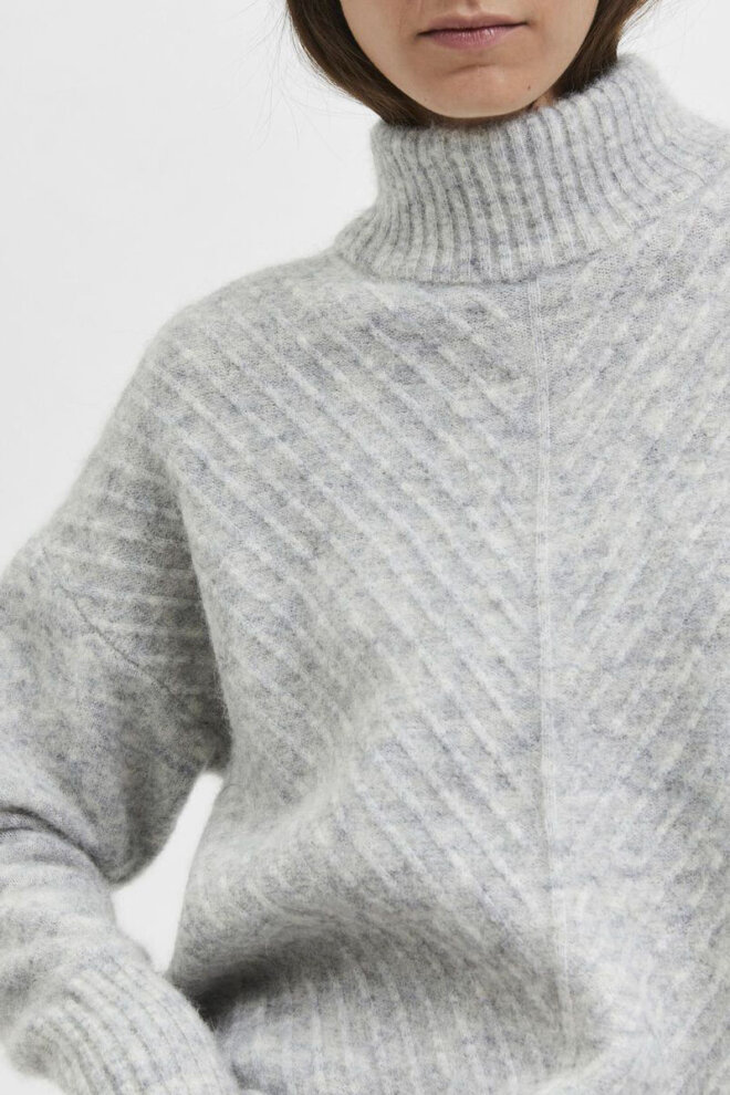PULLOVER 16087121 SLFSIF SISSE LS LIGHT GREY