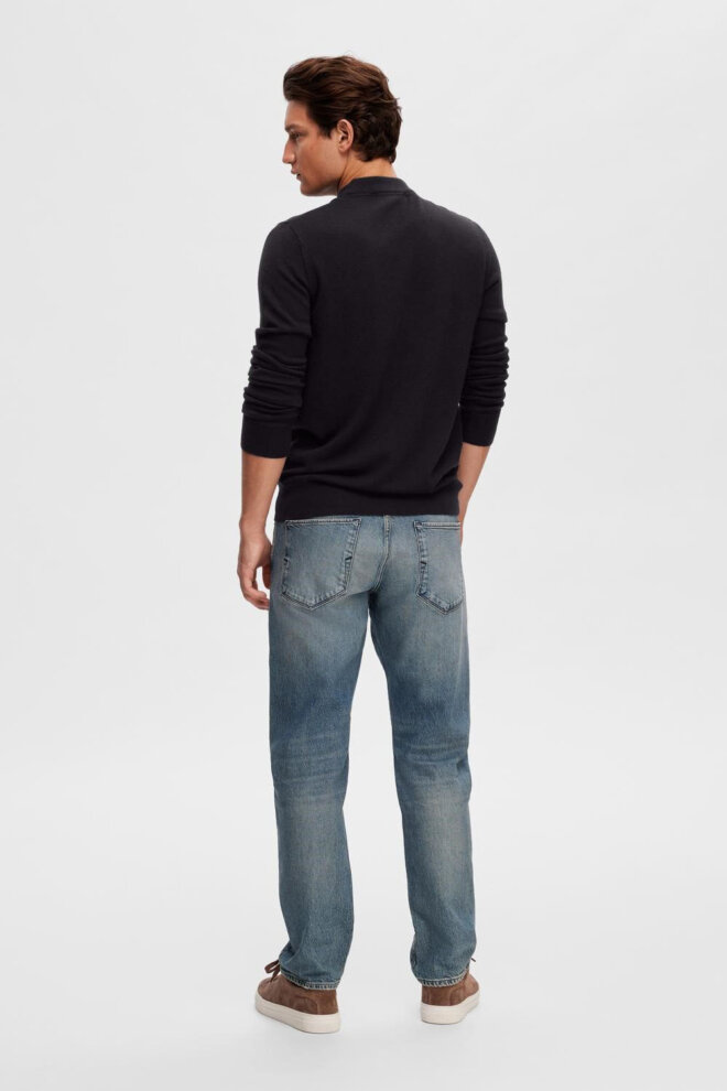 PULLOVER 16090699 SLHCALESB LS KNIT NAVY