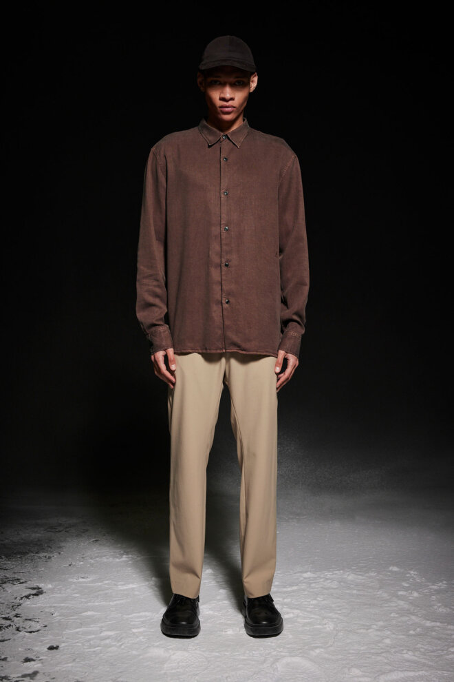 HEMD OSSIAN TENCEL FRENCH ROAST