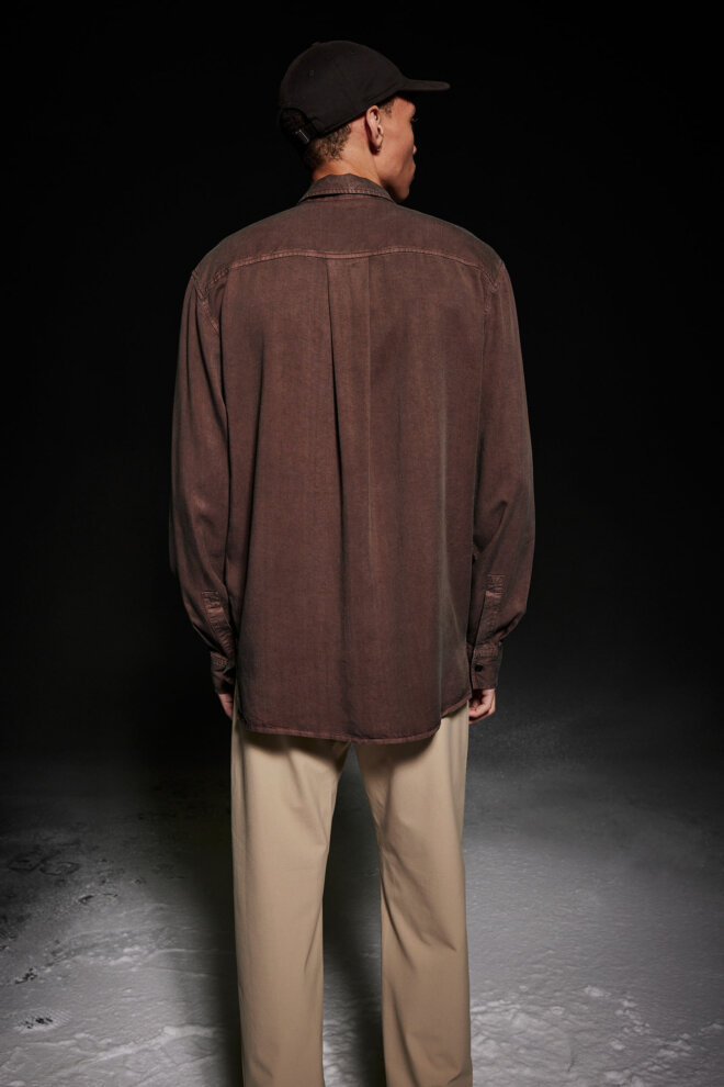 HEMD OSSIAN TENCEL FRENCH ROAST