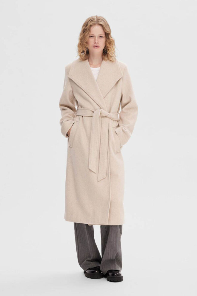 MANTEL 16090093 SLFROSA WOOL COAT SANDSHEL