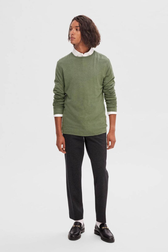 PULLOVER 16079774 SLHROME LS KNIT AGAVE