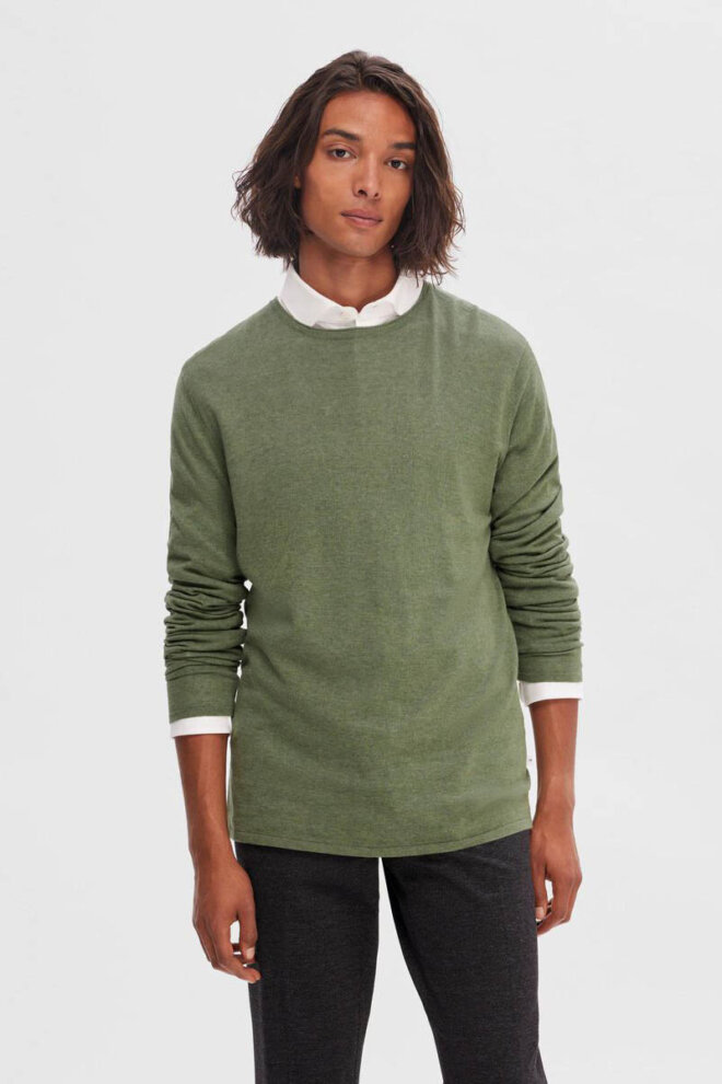 PULLOVER 16079774 SLHROME LS KNIT AGAVE