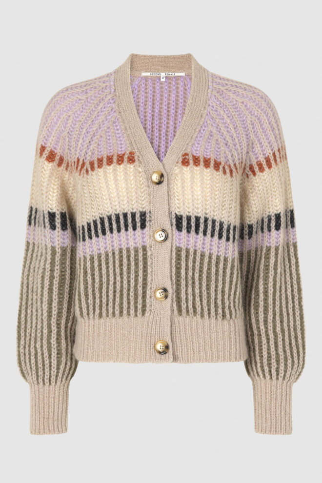 WESTE ROSANNA KNIT CARDIGAN PASTEL LILAC