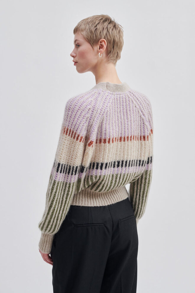 WESTE ROSANNA KNIT CARDIGAN PASTEL LILAC