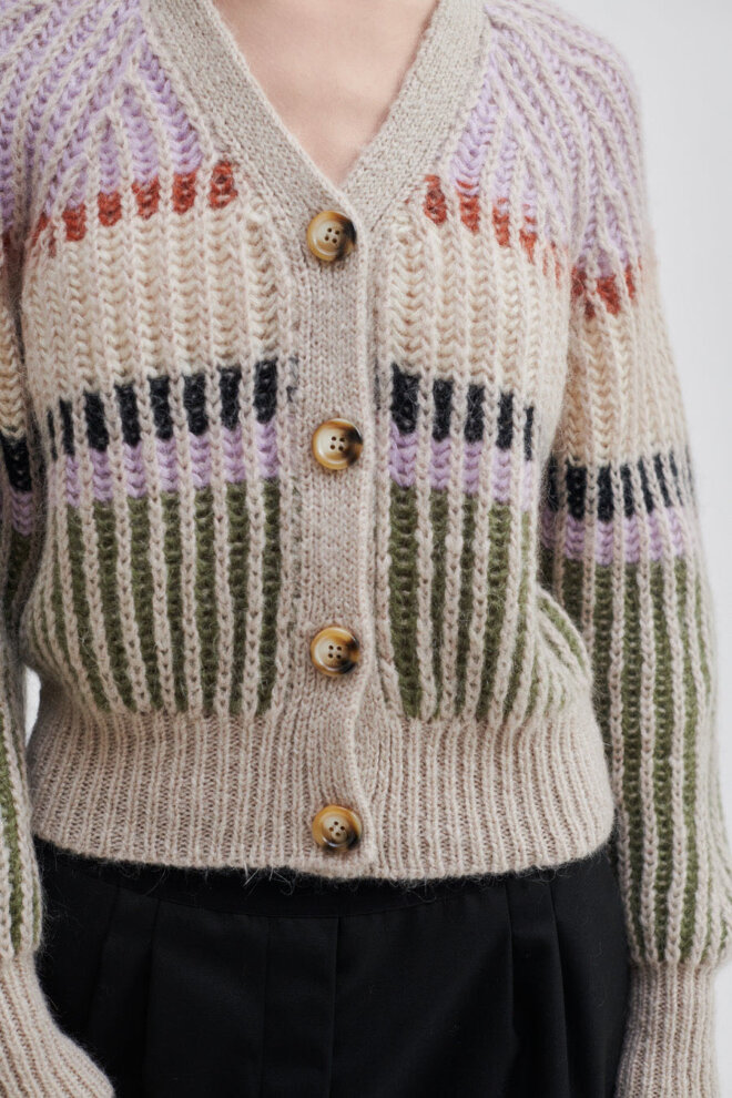 WESTE ROSANNA KNIT CARDIGAN PASTEL LILAC