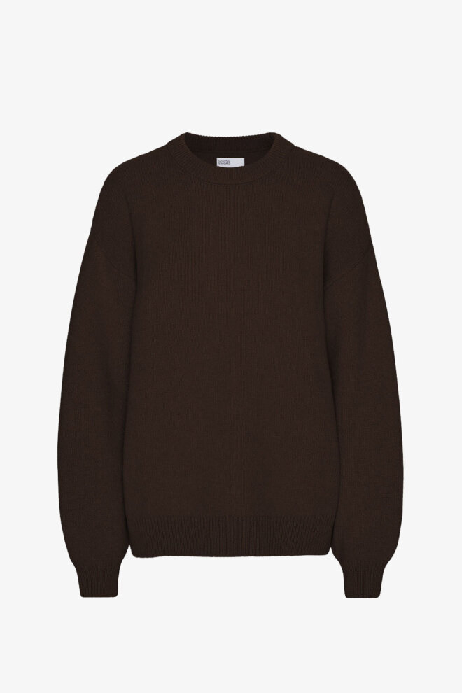 PULLOVER OVERSIZED MERINO WOOL CREW COFFEE B